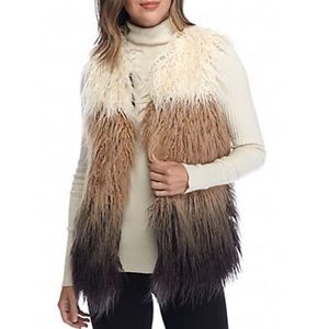 Willow & Clay Ombré Faux Fur Vest in Camel
